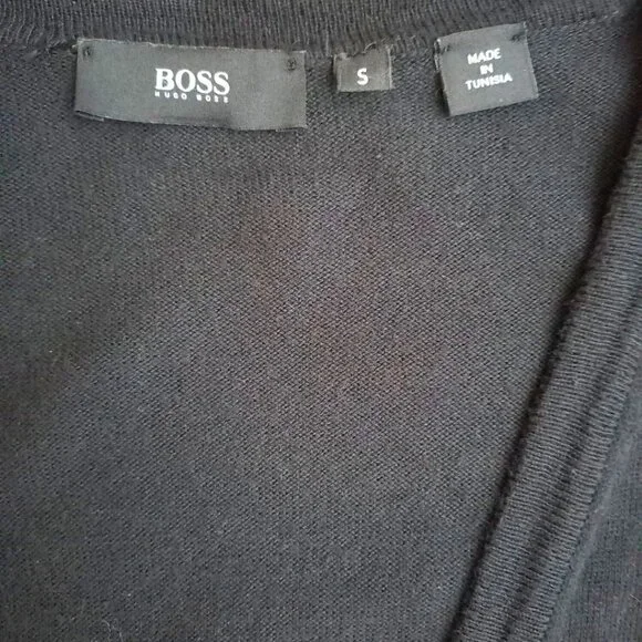 Hugo Boss Black Cardigan Sweater Men's Size S - Button Front Lightweight Classic